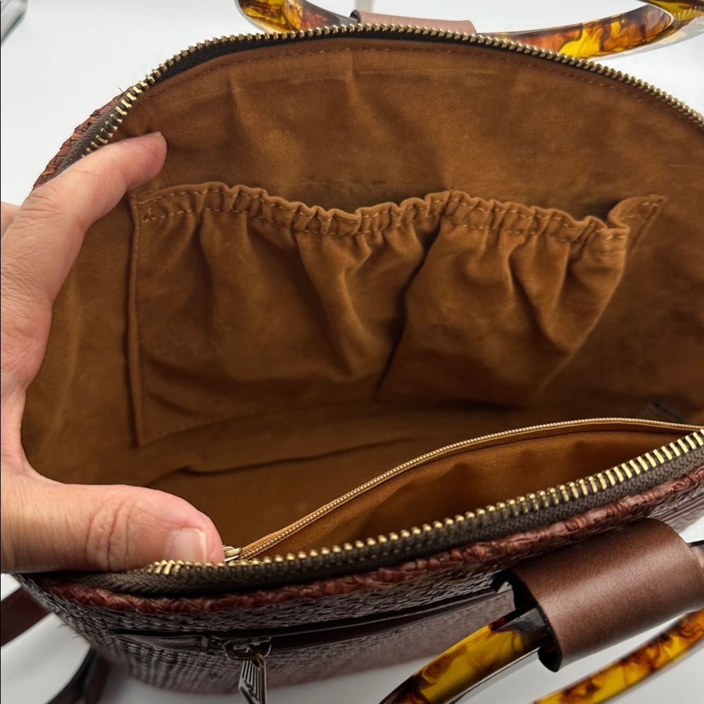 Patricia Nash Mellini Satchel Wavy Woven Raffia Bag Purse With Crossbody Strap - Picture 8 of 11